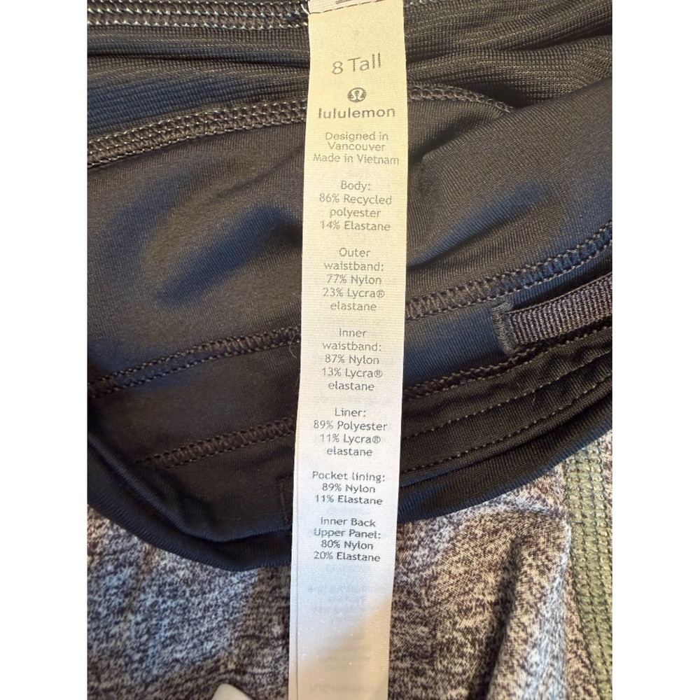 Lululemon Speed Up Short Heathered Gray Black Running Shorts Size 8 Tall - Picture 2 of 4